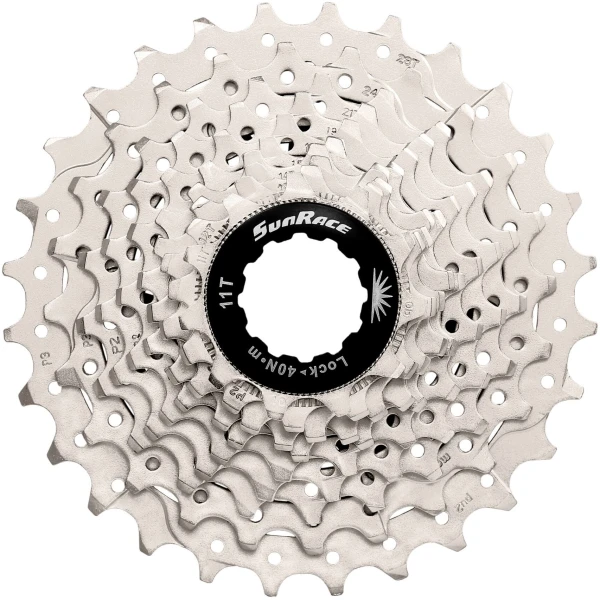 Касета інд. 10-k 11-25T SUN RACE RS алюмінієвий павук, Metallic Silver