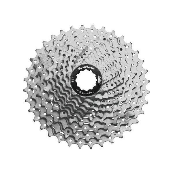 Касета інд. 10-k 11-36T SUN RACE MS MTB, алюмінієвий павук, Metallic Silver