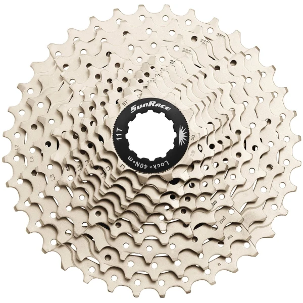 Касета інд. 10-k 11-36T SUN RACE MS1 MTB, сталевий павук, metallic silver