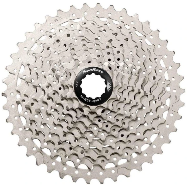 Касета інд. 10-k 11-42T SUN RACE MTB MS2 алюмінієвий павук, Metallic Silver