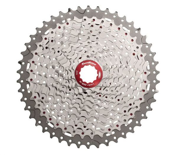 Касета інд. 11-k 11-46T SUN RACE MX8 MTB, алюмінієвий павук, Metallic Silver