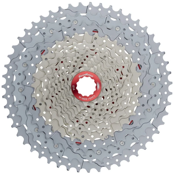 Касета інд. 12-k 11-51T SUN RACE MZ903 MTB алюмінієвий павук, Metallic Silver