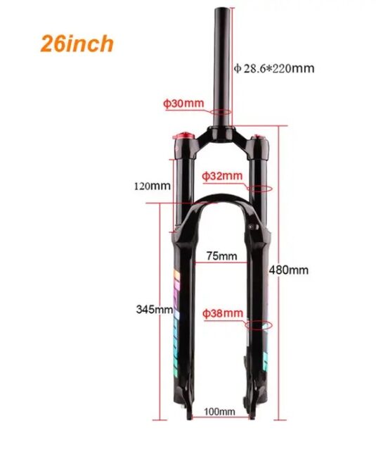 Вилка 26" Bolany Disc 1-1/8" воздушная, черная