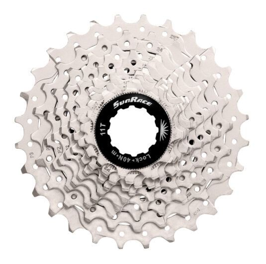 Кассета инд. 10-k 11-28T SUN RACE RS1 стальной паук, Metallic Silver