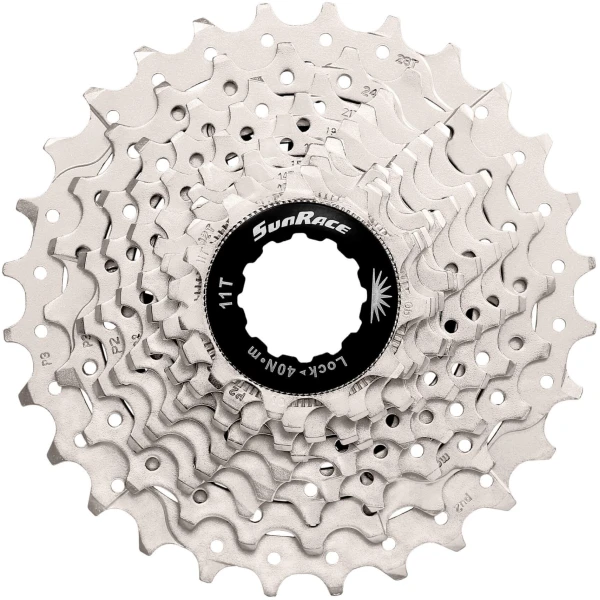 Касета інд. 10-k 11-28T SUN RACE RS1 сталевий павук, Metallic Silver