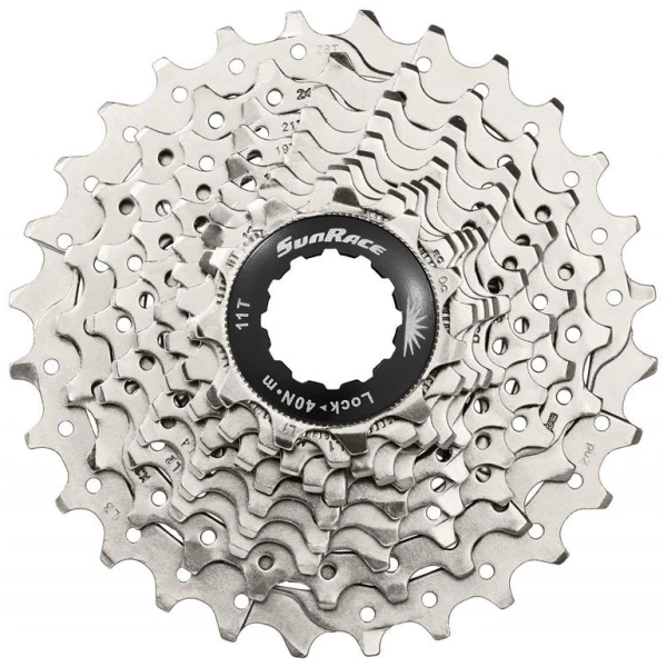 Касета інд. 10-k 11-28T SUN RACE RS алюмінієвий павук, Metallic Silver