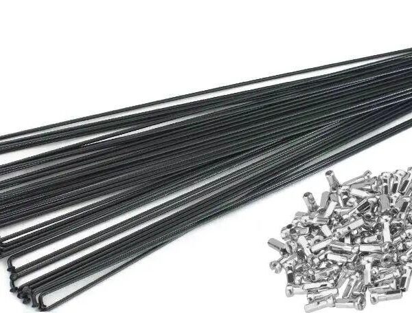 Спица Spelli 238мм, з ніппелем, чорний (SLE-BLK-238)