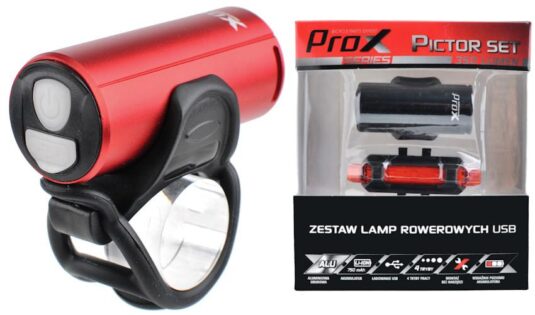 Комплект фар ProX Pictor Cree Set 350+10 Lm USB червоний (A-O-B-P-0347)