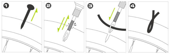Фото Ремкомплект для бескамерной покрышки Birzman Tubeless Repair Kit (with 10pcs tire plugs)