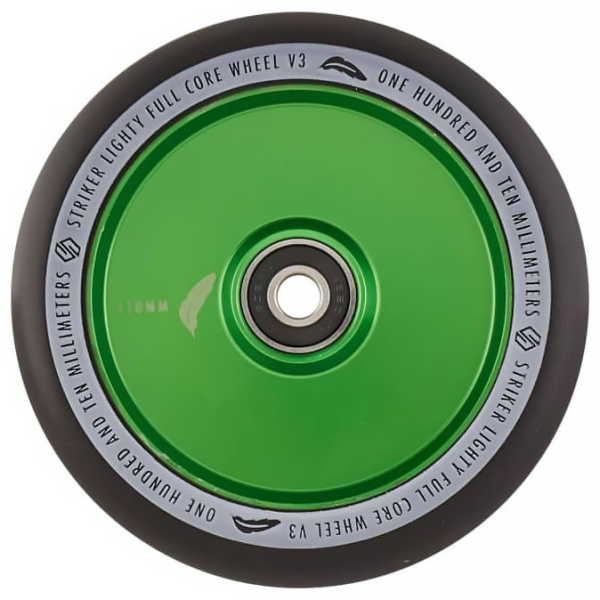 Колесо для трюкового самоката Striker Lighty Full Core V3 Black Pro 110мм Green