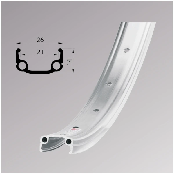 Обод Remerx RMX 21, 26'', 559x21, 36 отворів, AV, срібний.