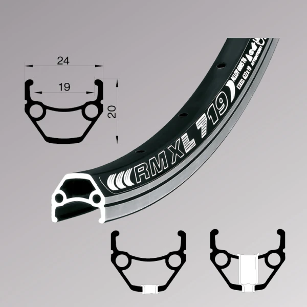 Обод Remerx DRAGON LINE 719, 27,5'', 584x19, 32 отв., AV, черн. анод., V-Br, CNC