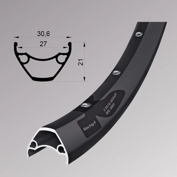 Обод Remerx ROCKY PLUS RX 3027, 27,5'', 584x27, 32 отв., FV, черн. анод., E-Bike, безк.