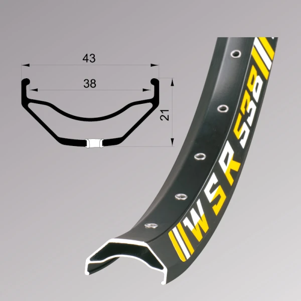 Обод Remerx WSR RX 2038, 27,5'', 584х38, 32 отв., AV, пист., черн. анод., E-Bike