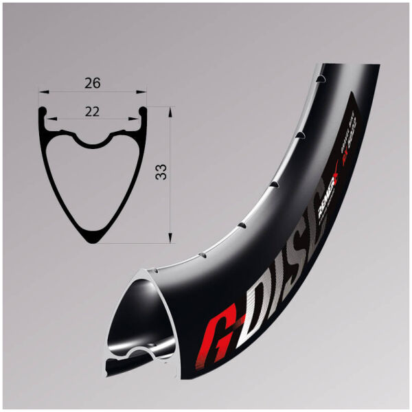Обод Remerx G-DISC RX 5022, 29'', 622x22, 32 отвори, FV, чорний анодований.