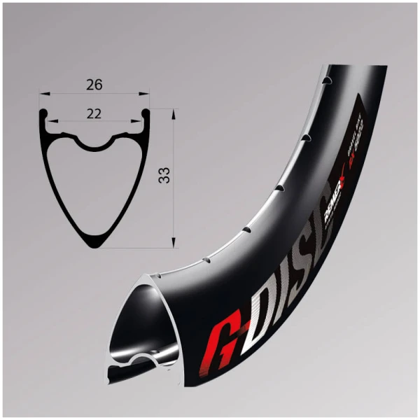Обод Remerx G-DISC RX 5022, 29'', 622x22, 32 отвори, FV, чорний анодований.