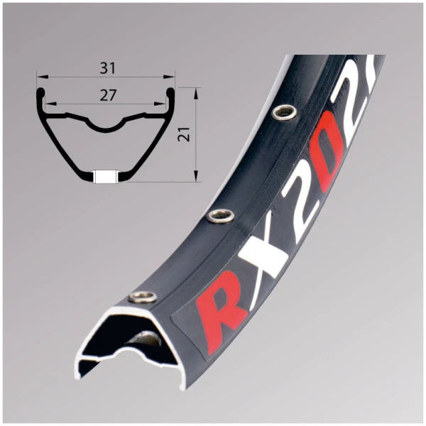 Обод Remerx RX 2027, 29'', 622x27, 32 отвори, FV, стаціонарний, чорний анодований, E-Bike
