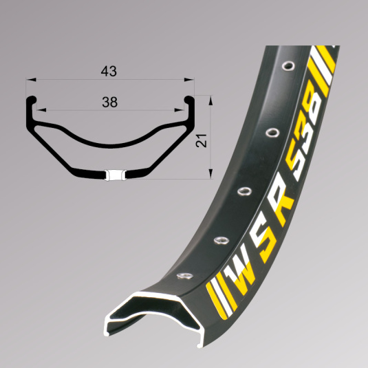 Обод Remerx WSR RX 2038, 29'', 622x38, 32 отв., AV, пист., черн. анод., E-Bike