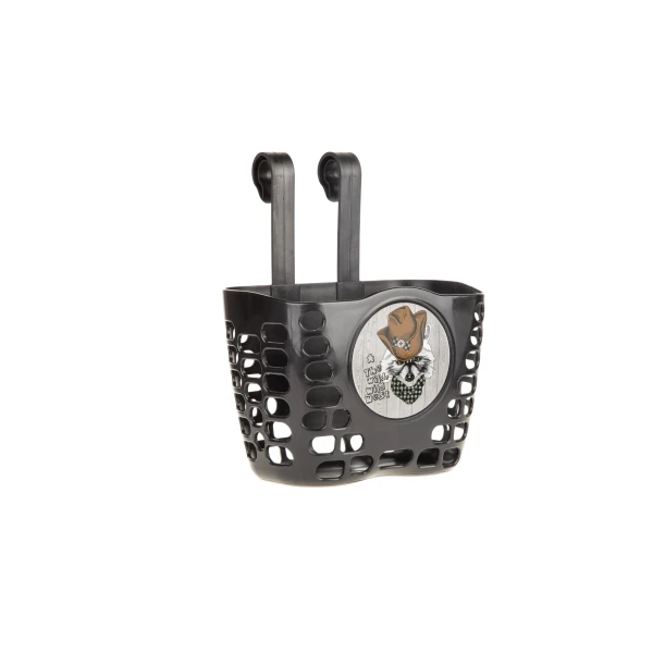 Корзина детская пластиковая на руль ONRIDE Pony Mini черная для велосипедов 12-14"