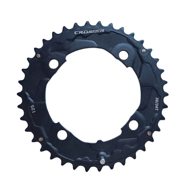 Звезда для шатуна CROSSER алюминиевая 38Т 12S, черная (CMK004)