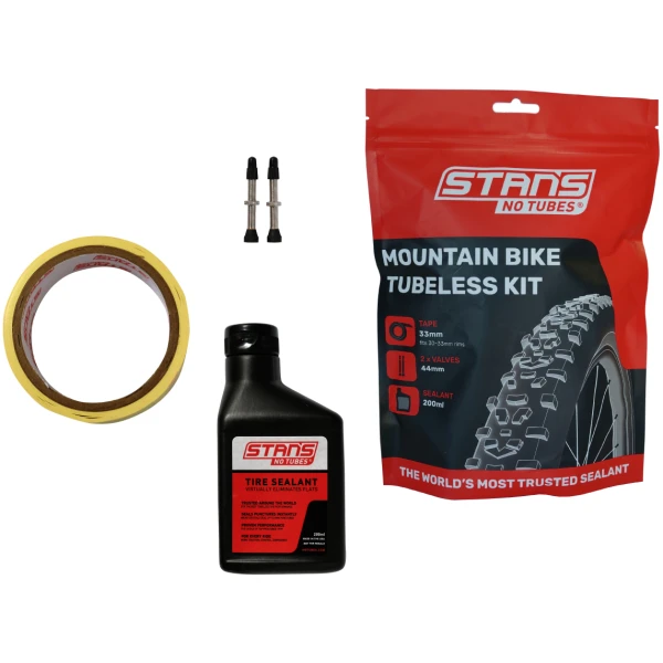 Набор Stan's Notubes Mountain Tubeless Kit 27 мм (лента 21мм, ниппеля 44мм, герметик 200мл)