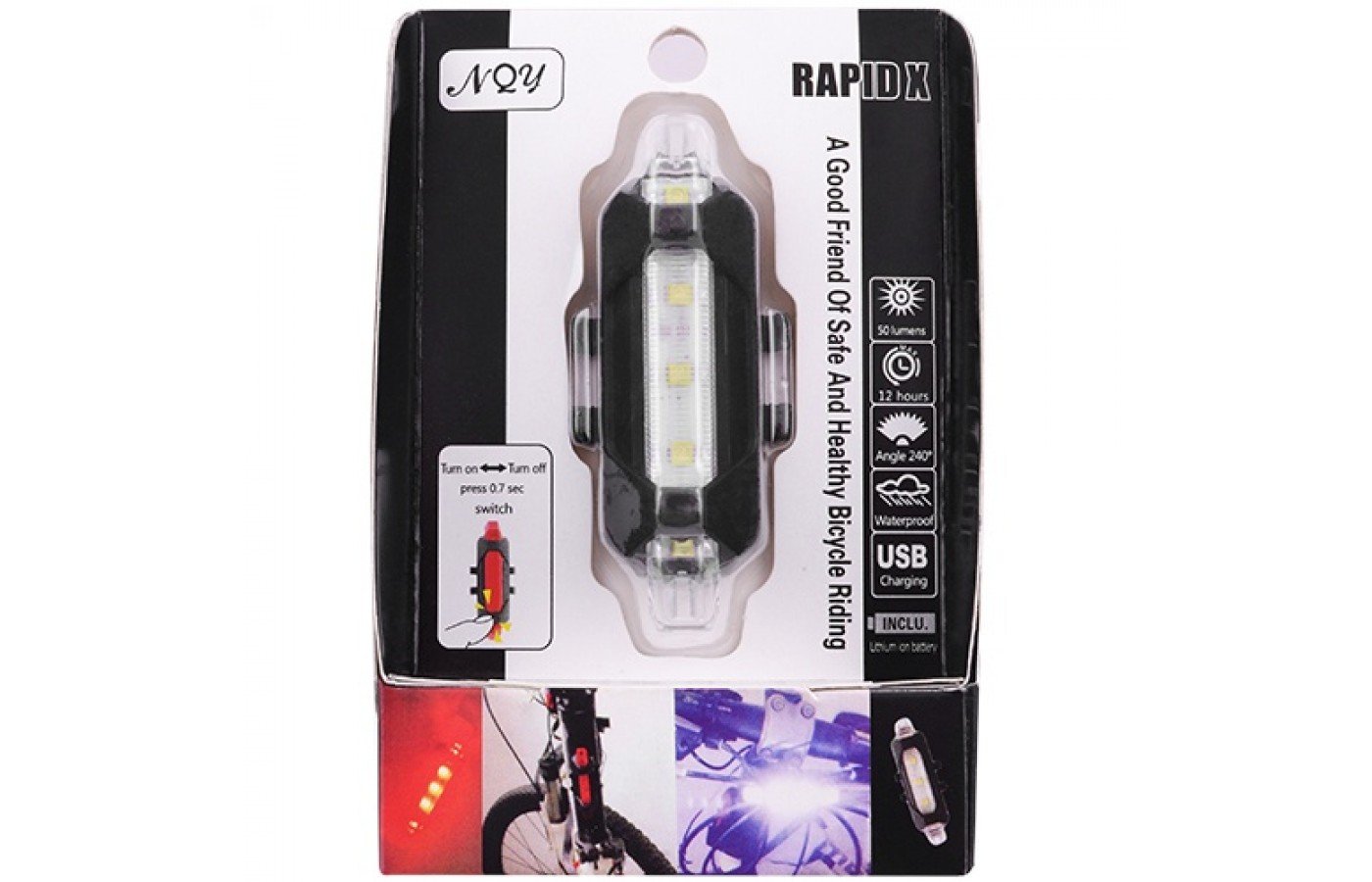 Передняя фара DC-918/AQY-093, аккум. Li-ion, micro USB, белый (DC-918-white) 2 Передняя фара DC-918/AQY-093, аккум. Li-ion, micro USB, белый (DC-918-white)