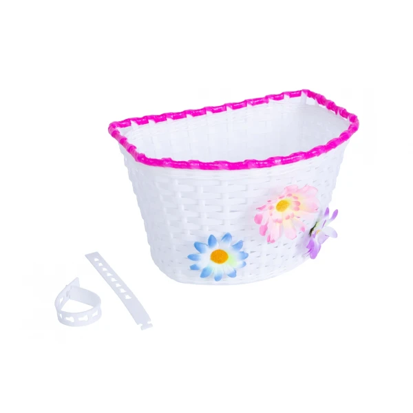 Корзина Pl с креплением на руль/вынос 150x165x235см белый с розовым BRAVVOS FL-BS22-02 (белый с розовым)