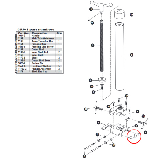 Ремкомплект Park Tool 1170-2 сменное лезвие  для CRP-1