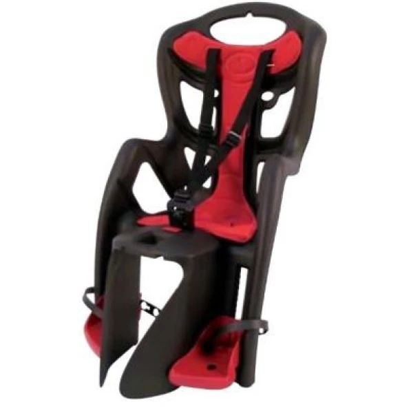 Сиденье задн. Bellelli Pepe Standart Multifix до 22кг, темно-серое с красной подкладкой