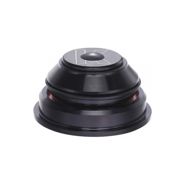 Рульова колонка без різьби, з інтегрованим 1-1/8”-1.5”" KENLI KL-B332 на промислових підшипниках, чорний (м) з перехідником на вилку (tapered) (чорний (м))