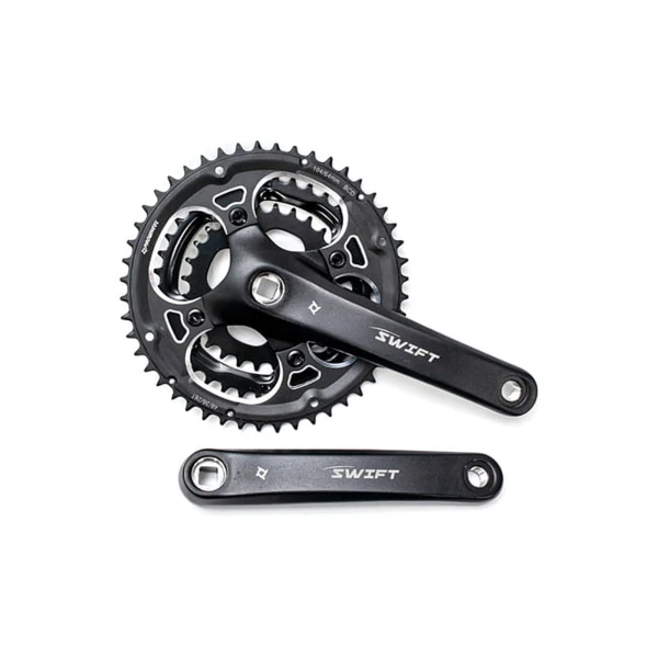 Шатуны PROWHEEL SWIFT-201P, под квадрат, 170мм, 28-38-48Т, черный