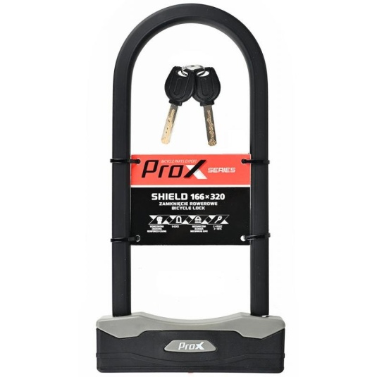 Замок ProX Shield U-lock под ключ, 166x320мм. черный (A-Z-0376)