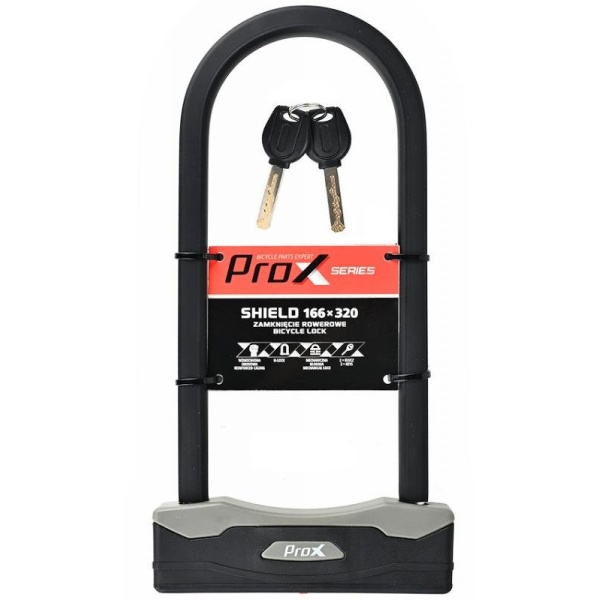 Замок ProX Shield U-lock под ключ, 166x320мм. черный (A-Z-0376)
