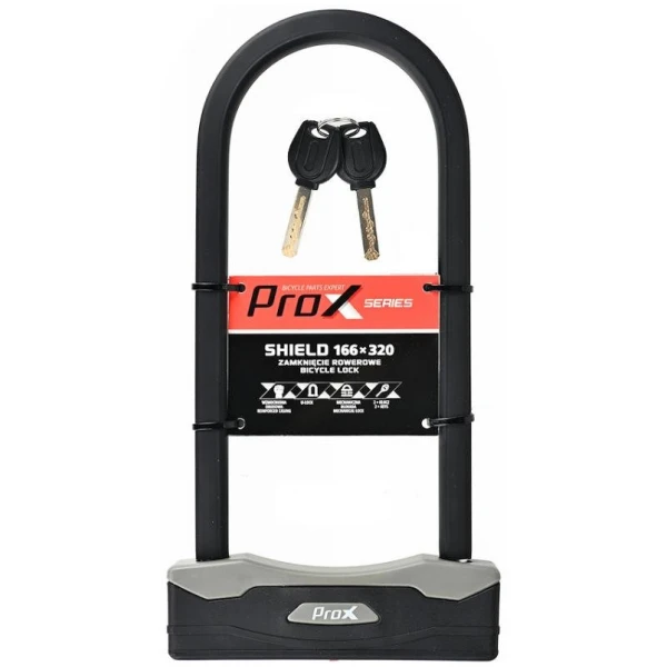 Замок ProX Shield U-lock под ключ, 166x320мм. черный (A-Z-0376)