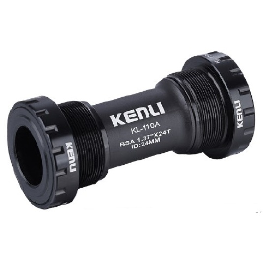 Каретка Kenli KL-110A, внешние чашки, с пыльниками, вал 24 мм, 68/73 мм, черная