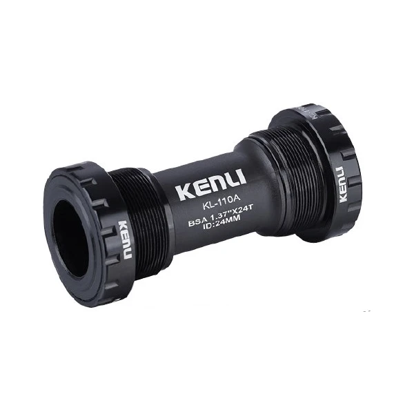 Каретка Kenli KL-110A, внешние чашки, с пыльниками, вал 24 мм, 68/73 мм, черная