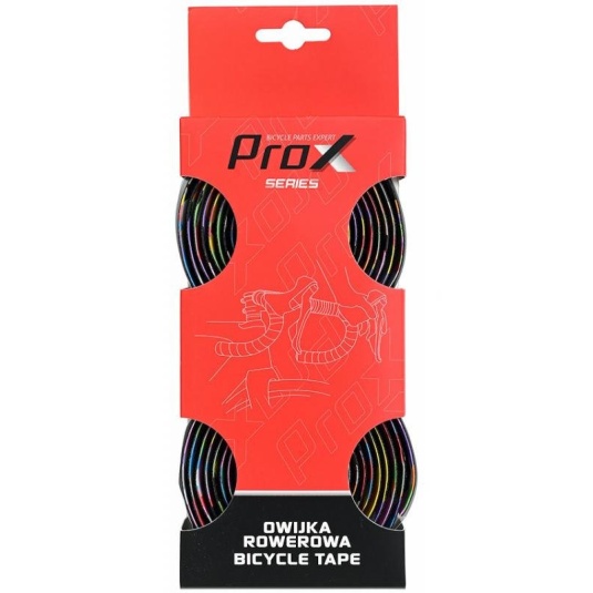 Обмотка на руль Prox TP-3TK PU+EVA черный/веселка (C-C-0262)