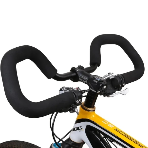 Руль Alu 25,4 с грипсами 400мм, форма бабочки, черный (BHR003)