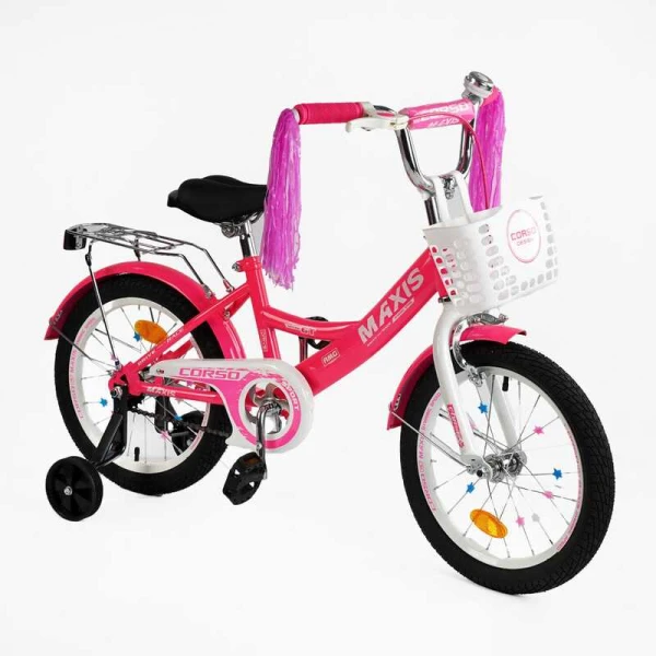 Велосипед 18 CORSO MAXIS  с корз.2024 - Малиновый