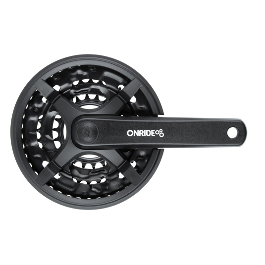 Комплект шатунов ONRIDE Trio 830P, под квадрат, 170 мм, 22-32-42Т, на 8/7/6 шв., черный