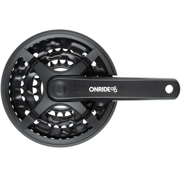 Комплект шатунів ONRIDE Trio 830P, під квадрат, 170 мм, 22-32-42Т, на 8/7/6 шв., чорний