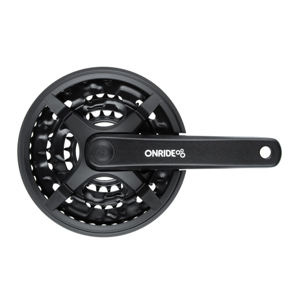 Комплект шатунов ONRIDE Trio 830P, под квадрат, 170 мм, 22-32-42Т, на 8/7/6 шв., черный