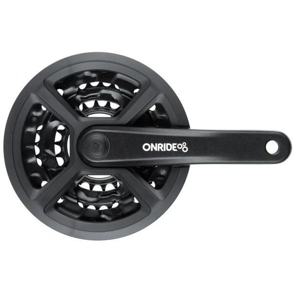 Комплект шатунів ONRIDE Trio 810P, під квадрат, 170 мм, 22-32-42Т, на 8/7/6 шв., чорний