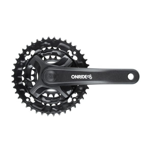 Комплект шатунов ONRIDE Trio 810, под квадрат, 170 мм, 22-32-42Т, на 8/7/6 шв., черный
