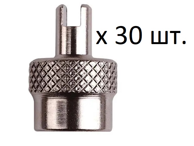 Колпачок на ниппель ONRIDE AV с ключом, металлический, серебристый (уп. 30 шт) 1 Колпачок на ниппель ONRIDE AV с ключом, металлический, серебристый (уп. 30 шт)