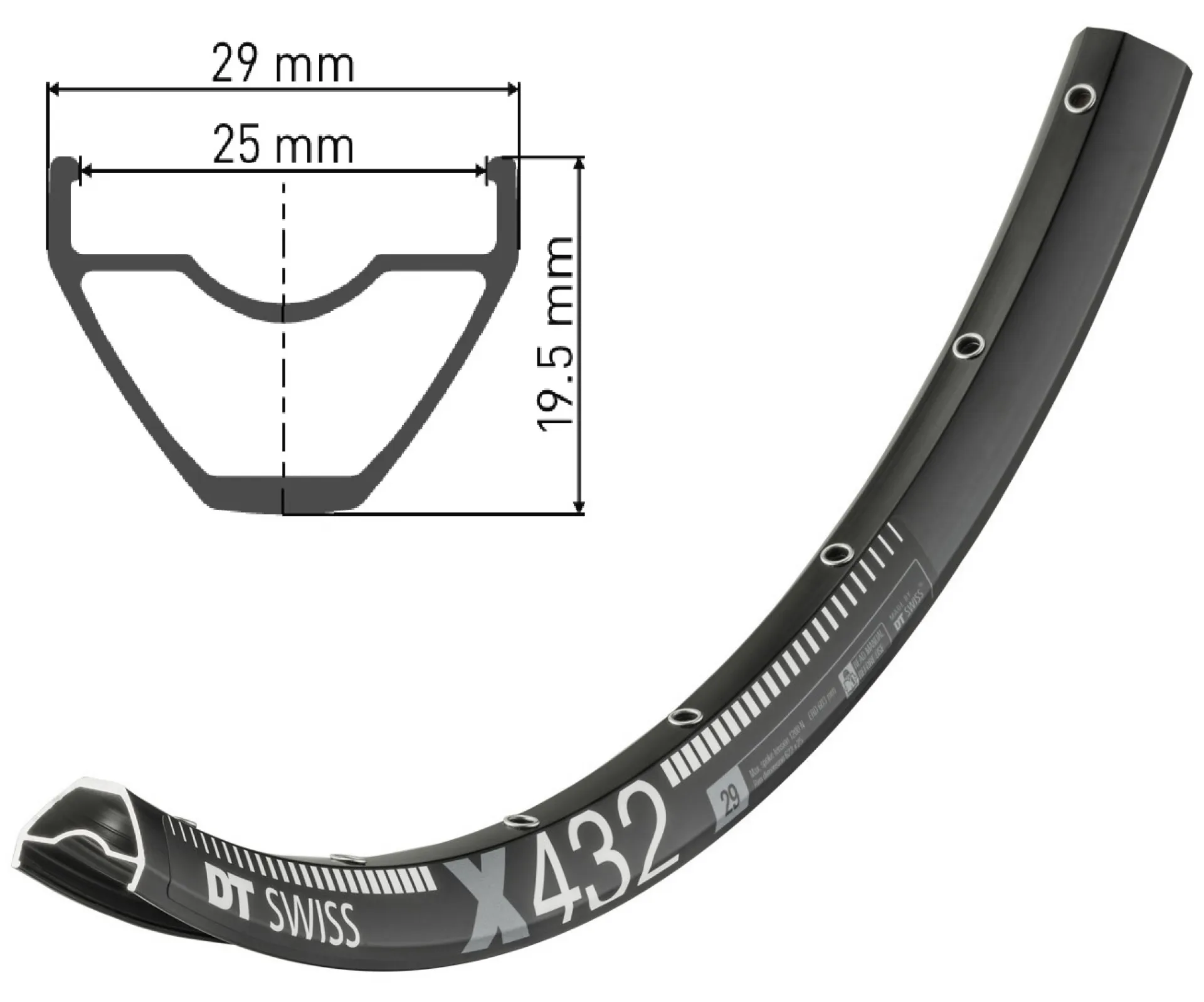 Обод DT SWISS X 432 29x25 DISK BRAKE 28отв. 1 Обод DT SWISS X 432 29x25 DISK BRAKE 28отв.