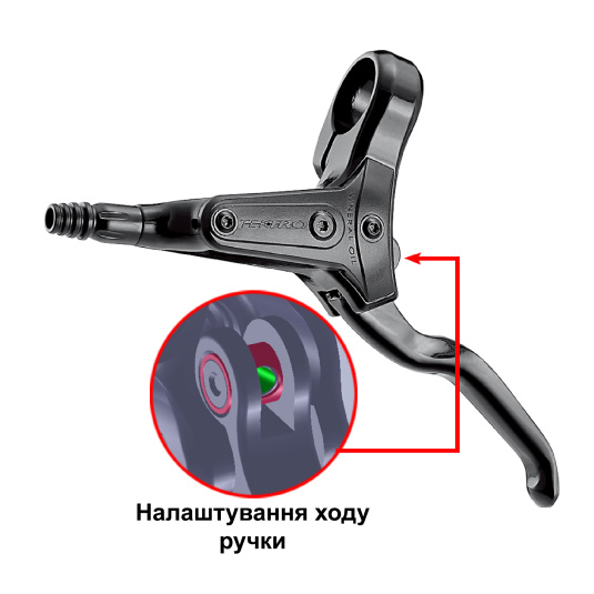 Ліва ручка гідравлічних гальм TEKTRO HD1.4 для гальм HD-M285/286, чорний