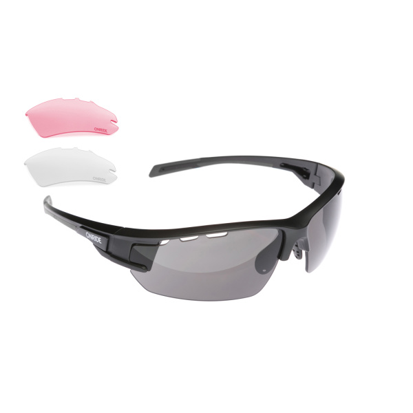 Очки ONRIDE Leader 40 с линзами: дымчатые (17%), HD Pink (37%), Clear (100%) черный