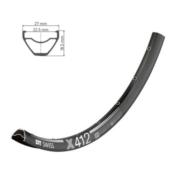 Обод DT SWISS X 412 27x225 DISK BRAKE 28отв.
