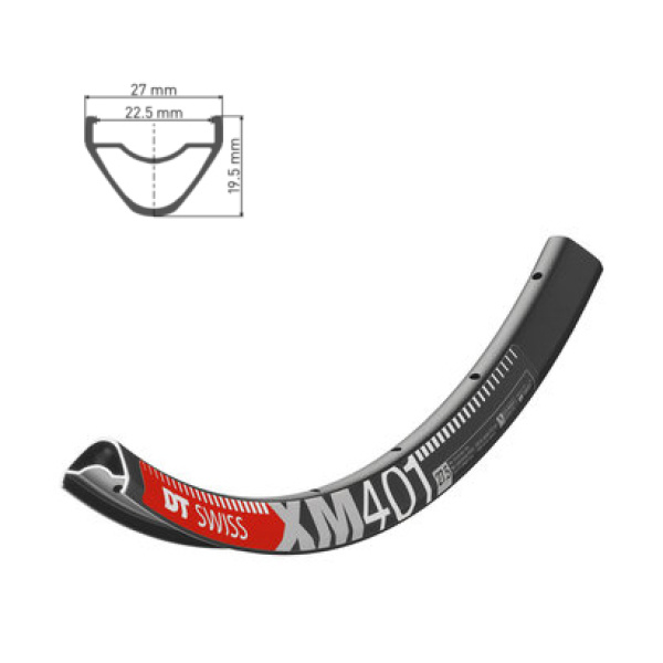 Обод DT SWISS XM 401 27x225 DISK BRAKE 28отв.